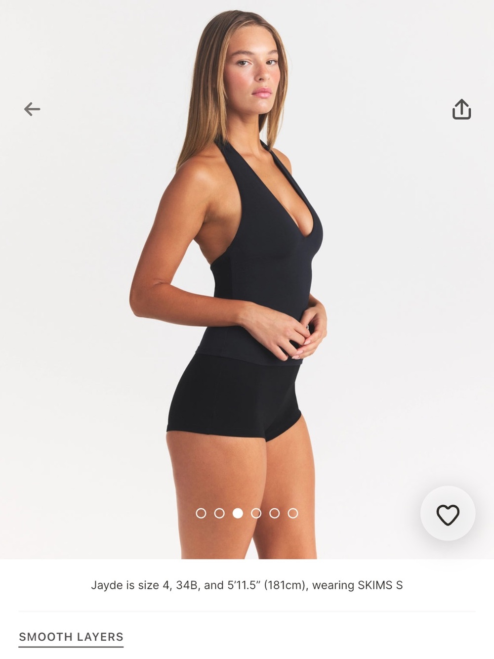 SKIMS Black Halter Plunge Tank Camisole - Picture 3 of 6